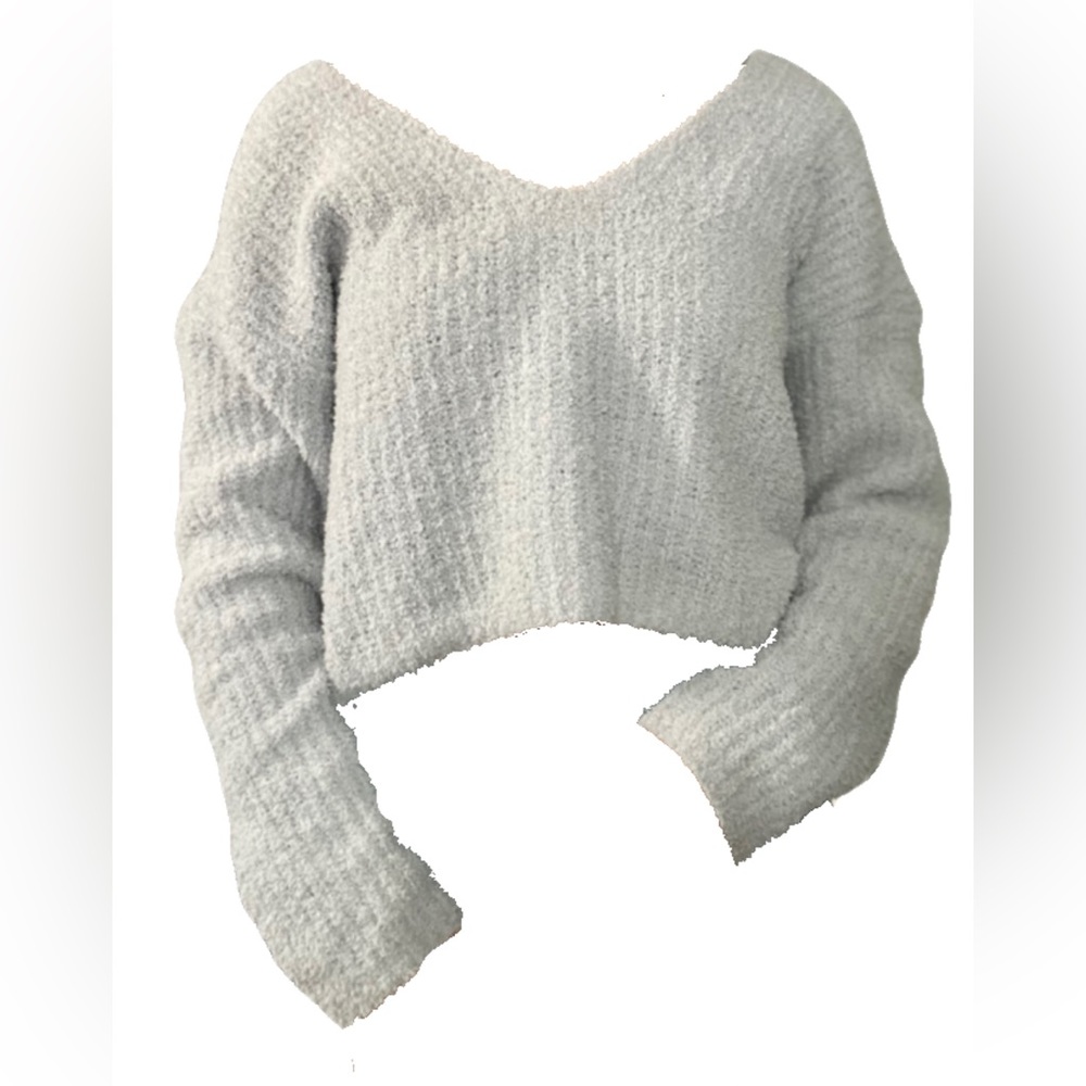 Light Blue V-Neck Sweater, XS